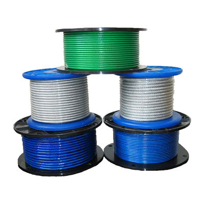 Un buen precio. Colorido PVC revestido de acero cable de alambre de acero inoxidable de alta resistencia 304/316 7x7 7x19 personalizado según sus necesidades en línea