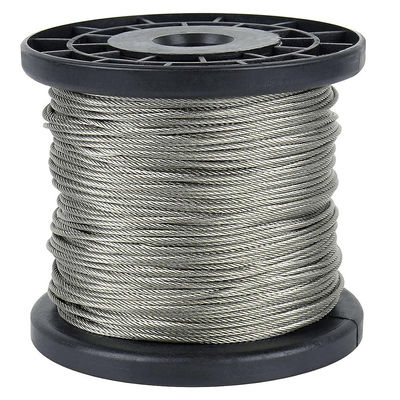 Un buen precio. 1/8 pulgadas Cable de avión hecho de 7x7 cuerda de alambre de acero inoxidable con construcción estándar AiSi en línea