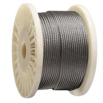 Diámetro de 1 mm a 13 mm Brillo A2 A4 Cable de acero inoxidable 6x7 FC 7x7 Cable de acero Corda de acero SS Cable de acero inoxidable