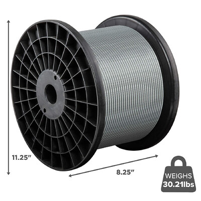 Un buen precio. Cable de acero inoxidable AISI316 con construcción 6x12+7PP y alma de fibra o alma de acero en línea