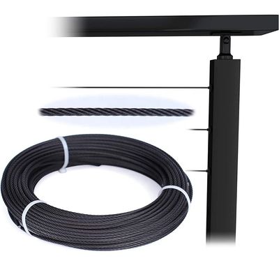 Un buen precio. Accesorios de cuerda de alambre negro 150ft T316 de acero inoxidable 7x7 1/8 