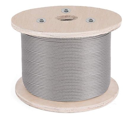 Un buen precio. 6x12 7FC Cable de acero inoxidable DIN/RR-W-401 Cable de acero Cable de acero inoxidable Cuerdas de alambre de acero inoxidable 6*12 SS304 SS316 Cuerdas de acero inoxidable longitud 1000m/carrete en línea