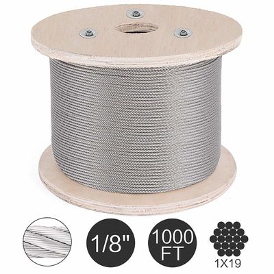 Un buen precio. T316 Cuerdas de acero inoxidable de cubierta de cable de 1000 pies 3/16