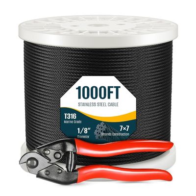 Un buen precio. 7x19 1x19 10mm cable de alambre 304 de acero inoxidable para barandillas de balustrada en línea