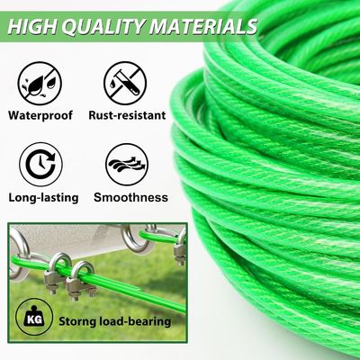 Un buen precio. Cables de acero revestidos con vinilo de acero de acero carbono 7x7 / 7x19 3 16 Cables inoxidables para construcción en línea