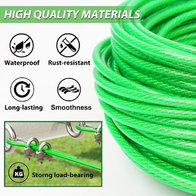 Un buen precio. Cuerdas de alambre de acero al carbono recubiertas de PVC con construcción de 7x7 / 7x19 y diámetro de 1/8