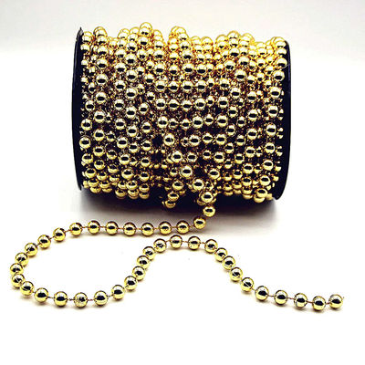 2.4mm colores personalizados cadena de bolas de plástico acabado pulido para la boda de bricolaje