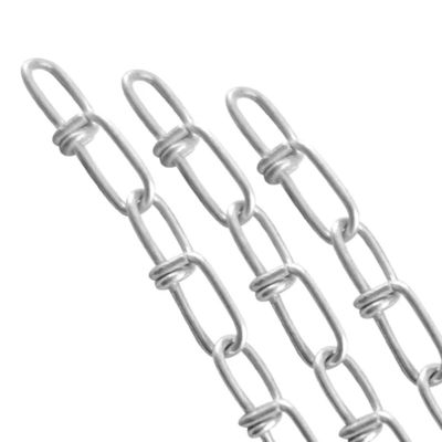 Un buen precio. Cadena de eslabones cortos doble bucle galvanizada DIN5685, cadena anudada sin soldadura en línea