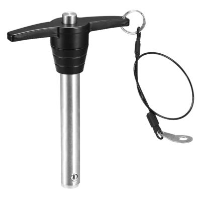 Un buen precio. Pasador de liberación rápida con mango en T de 5/8 de pulgada con botón pulsador para un bloqueo de bola fácil en línea