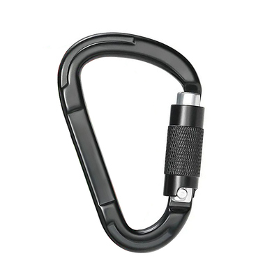 Un buen precio. Gancho mosquetón de aleación de aluminio en forma de D con bloqueo automático de 25kN para escalada al por mayor de fábrica en línea