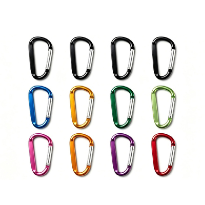 Un buen precio. Logotipo personalizado 12 mm en forma de D Tactical Snap Carabiner Hook Spring Snap Hook para bolsa / hebilla en línea