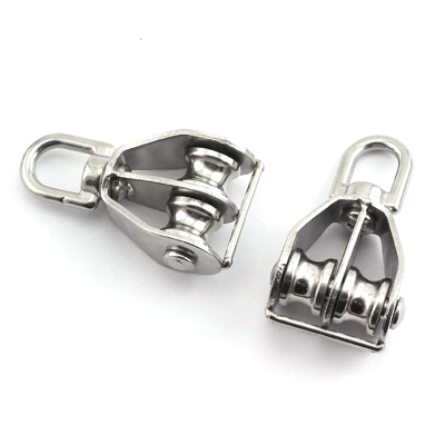 Un buen precio. M15 - M50 de acero inoxidable 304 de ojo único giratorio de barra de polea para cuerda de alambre en línea