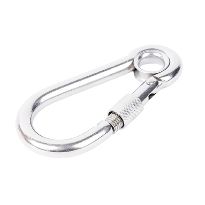 Un buen precio. DIN5299 Carabiner de primavera de acero inoxidable tornillo de gancho de rescate bloqueo de la roca de escalada de carabiner clips con ojo en línea