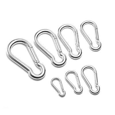 Un buen precio. Seguridad de trabajo pesado M4-M12 304 316 Carabiner de acero inoxidable forma de calabaza tornillo gancho de resorte en línea