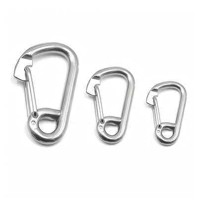 Un buen precio. Cuello de resorte 316 de acero inoxidable Cuello de resorte Clip de enlace rápido Carabiner para la seguridad de vehículos y barcos en línea