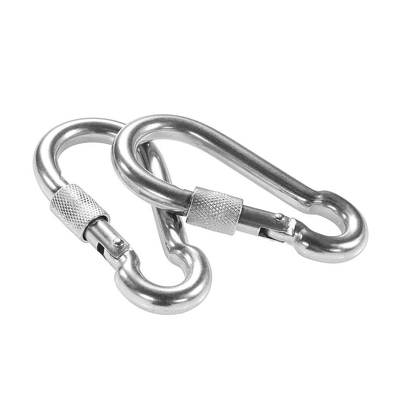 Un buen precio. 316 acero inoxidable cerradura de tornillo Carabiner ganchos Carabiner de trabajo pesado Spring Snap Hook con cerradura de tornillo en línea
