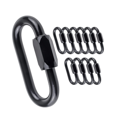Un buen precio. Conector de cadena negro Hardware de aparejo Mosquetón Enlace rápido en línea
