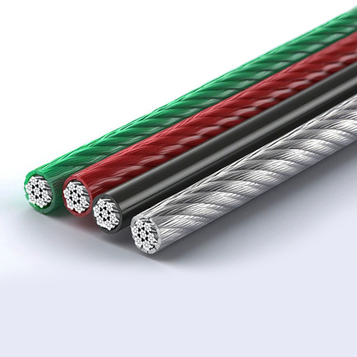 Un buen precio. Acero carbono galvanizado de PVC recubierto de alambre 7x7 / 7x19 Construcción de aviones de cable para grandes proyectos en línea